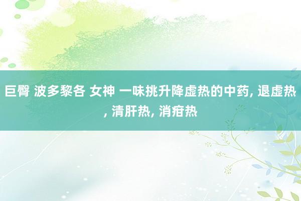 巨臀 波多黎各 女神 一味挑升降虚热的中药， 退虚热， 清肝热， 消疳热