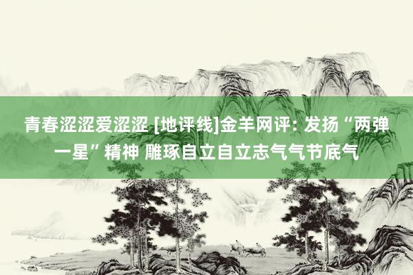 青春涩涩爱涩涩 [地评线]金羊网评: 发扬“两弹一星”精神 雕琢自立自立志气气节底气