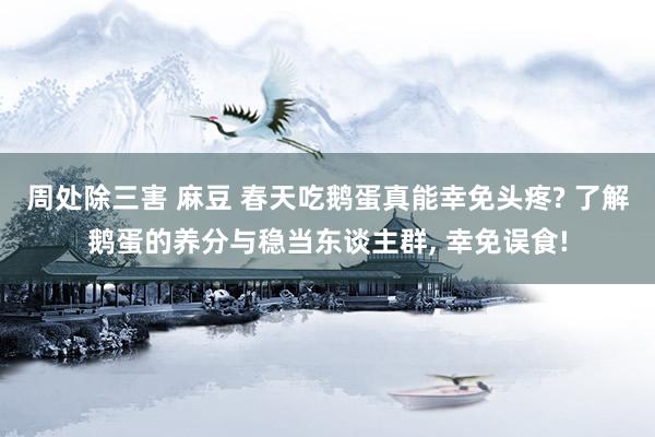 周处除三害 麻豆 春天吃鹅蛋真能幸免头疼? 了解鹅蛋的养分与稳当东谈主群， 幸免误食!